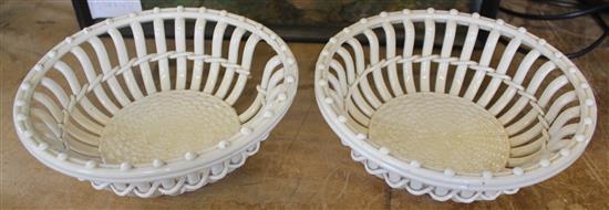 Pair creamware bowls